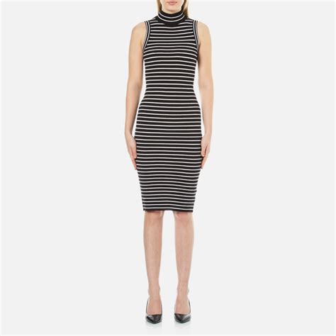 michael michael kors black white striped ribbed tunic medium|Designer Sale Items .